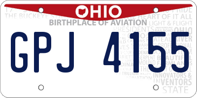 OH license plate GPJ4155