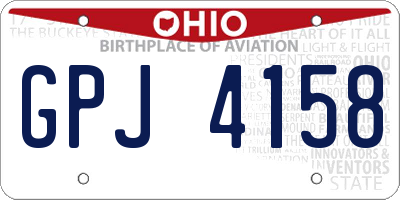 OH license plate GPJ4158