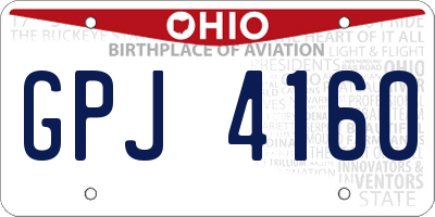 OH license plate GPJ4160