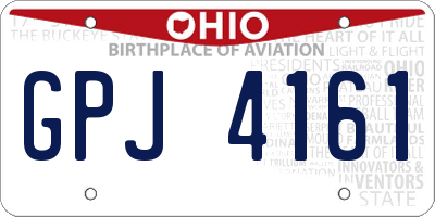 OH license plate GPJ4161