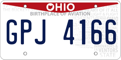 OH license plate GPJ4166