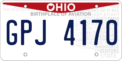 OH license plate GPJ4170
