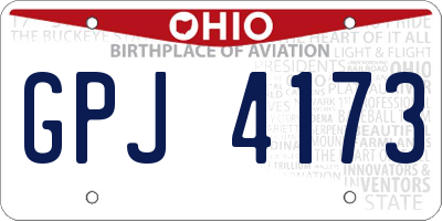 OH license plate GPJ4173