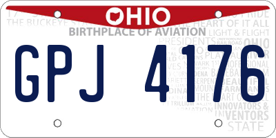 OH license plate GPJ4176