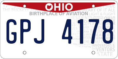 OH license plate GPJ4178