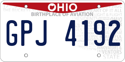 OH license plate GPJ4192