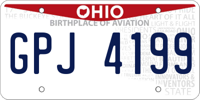 OH license plate GPJ4199