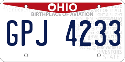OH license plate GPJ4233