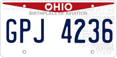 OH license plate GPJ4236
