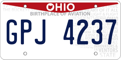 OH license plate GPJ4237