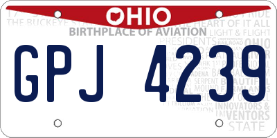 OH license plate GPJ4239
