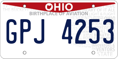 OH license plate GPJ4253