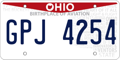OH license plate GPJ4254