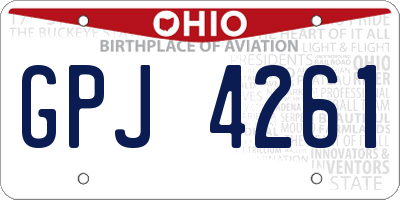 OH license plate GPJ4261