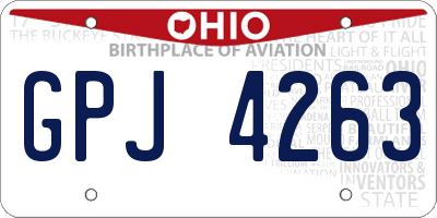 OH license plate GPJ4263