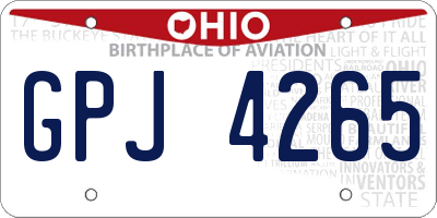 OH license plate GPJ4265