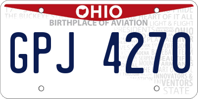 OH license plate GPJ4270
