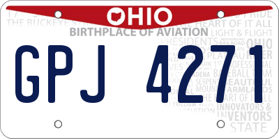 OH license plate GPJ4271