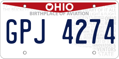 OH license plate GPJ4274