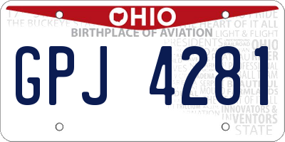 OH license plate GPJ4281