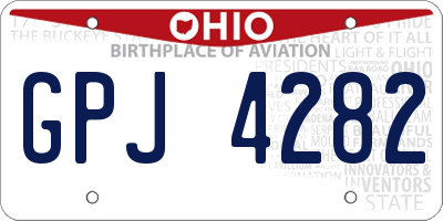 OH license plate GPJ4282