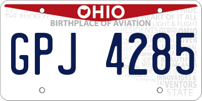 OH license plate GPJ4285