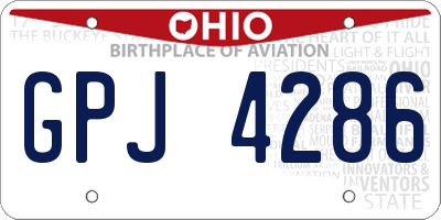 OH license plate GPJ4286