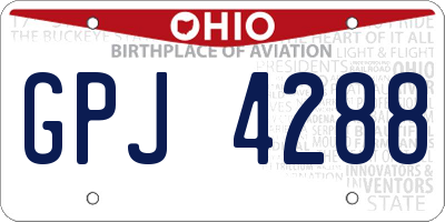 OH license plate GPJ4288