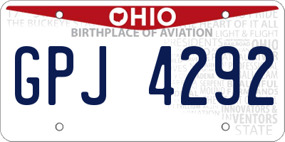 OH license plate GPJ4292