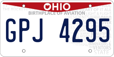 OH license plate GPJ4295