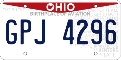 OH license plate GPJ4296