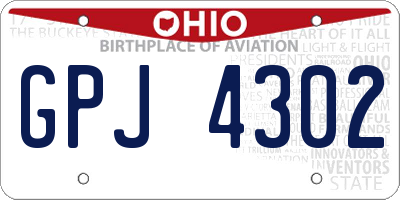 OH license plate GPJ4302