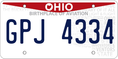 OH license plate GPJ4334