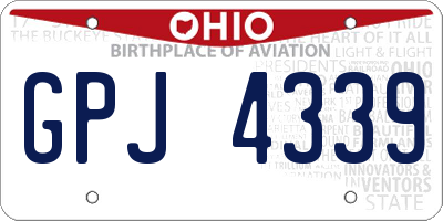 OH license plate GPJ4339