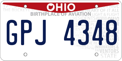 OH license plate GPJ4348