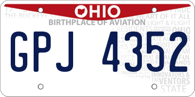 OH license plate GPJ4352