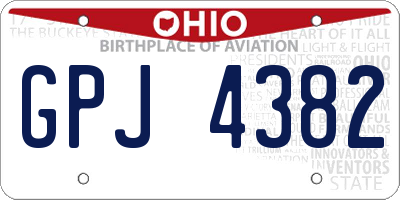 OH license plate GPJ4382