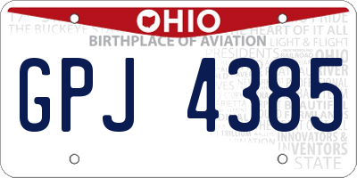 OH license plate GPJ4385