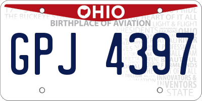 OH license plate GPJ4397