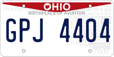 OH license plate GPJ4404
