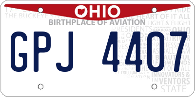 OH license plate GPJ4407