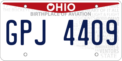 OH license plate GPJ4409