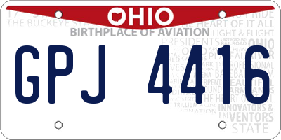 OH license plate GPJ4416