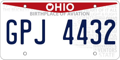 OH license plate GPJ4432