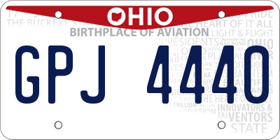 OH license plate GPJ4440