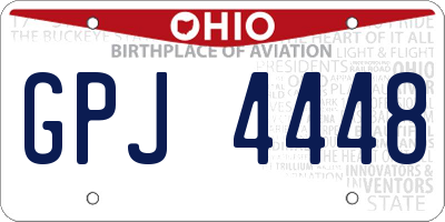 OH license plate GPJ4448