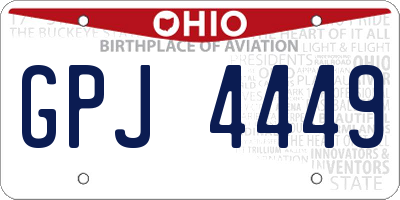 OH license plate GPJ4449
