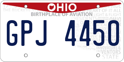 OH license plate GPJ4450