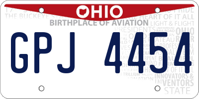 OH license plate GPJ4454