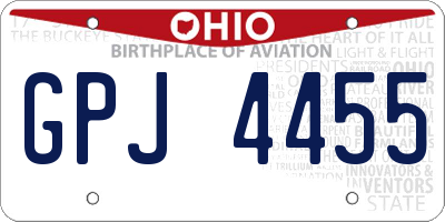 OH license plate GPJ4455